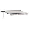 vidaXL Handmatige Luifelhouder met LED's Lichtgrijs en wit. 4 &times; 3,5 m