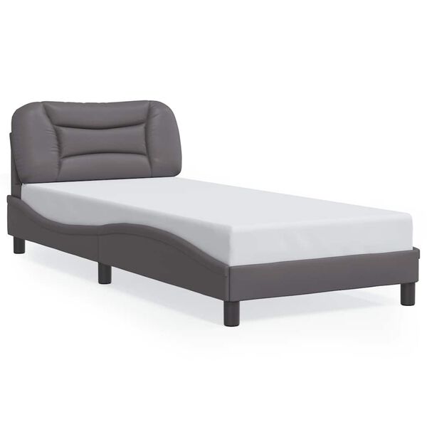 vidaXL Bedframe zonder matras "Hvar" kunstleer grijs 80x200 cm