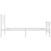 vidaXL Bedframe met hoofd- en voeteneinde metaal wit 107x203 cm