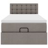 vidaXL Bed poef met matras en LED's 90x200 cm stof taupe