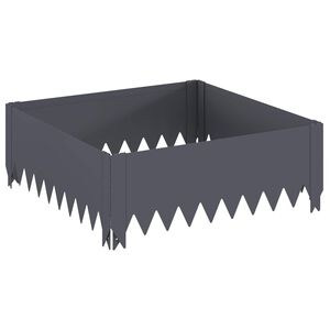vidaXL Gazonrand 60 x 60 x 20 cm Staal Antracietkleurig