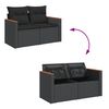 vidaXL 5-delige Loungeset met kussens poly rattan zwart