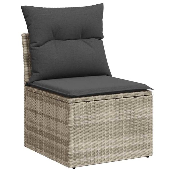 vidaXL Tuin Sofa Set Lichtgrijs poly rattan