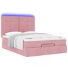 vidaXL Ottoman bed met matrassen en LED's 140x200cm fluweel roze