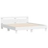 vidaXL Bedframe met hoofdeinde en LED-verlichting wit 200x200 cm