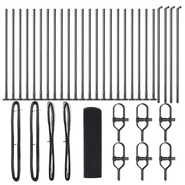 vidaXL Afrasteringspaal Grijs 50 x 0,6 m (25 x 25 mm gaas)