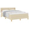 vidaXL Boxspringbed met matras met hoofdeinde Cr&egrave;me 140 x 190 cm Stof