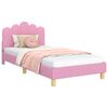 vidaXL Bedframe voor kinderen met hoofdbord Roze 90 x 200 cm Stof