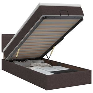 vidaXL Ottoman bed met matras Donkerbruin 80 x 200 cm Stof