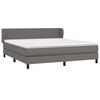 vidaXL Boxspring met matras kunstleer grijs 180x200 cm