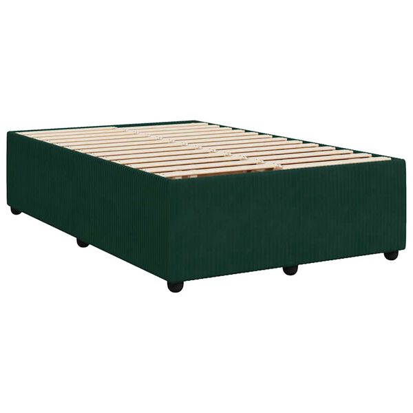 vidaXL Bedframe zonder matras 120x200 cm fluweel donkergroen