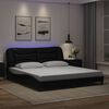 vidaXL Bedframe met LED zonder matras "Hvar" zwart 180x200 cm