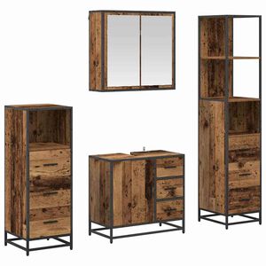 vidaXL Badkamermeubelset 4 st Oud Hout Bewerkt hout