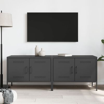 vidaXL Tv-meubelen 2 st 68x39x50,5 cm staal zwart