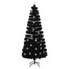 vidaXL Kerstboom met LED-sneeuwvlokken 240 cm glasvezel zwart