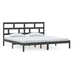 vidaXL Bedframe massief grenenhout zwart 200x200 cm