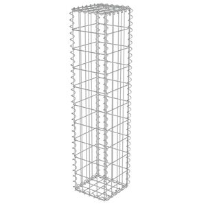vidaXL Schanskorfmuur met deksels 20x20x100 cm gegalvaniseerd staal