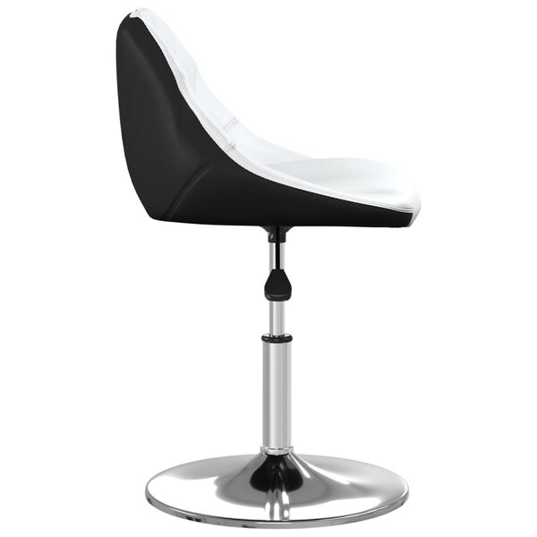 vidaXL Eetkamerstoel kunstleer wit en zwart