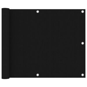 vidaXL Balkonscherm 75x300 cm oxford stof zwart