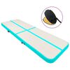 vidaXL Gymnastiekmat met pomp opblaasbaar 400x100x15 cm PVC groen