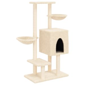 vidaXL Kattenmeubel met sisal krabpalen 117 cm cr&egrave;mekleurig