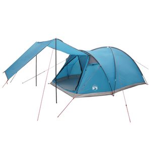 vidaXL Huisje Tent met dak Blauw 6-persoons Polyester en staal