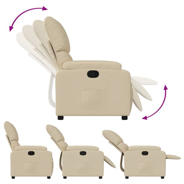 vidaXL Relaxfauteuil Cr&egrave;me Stof