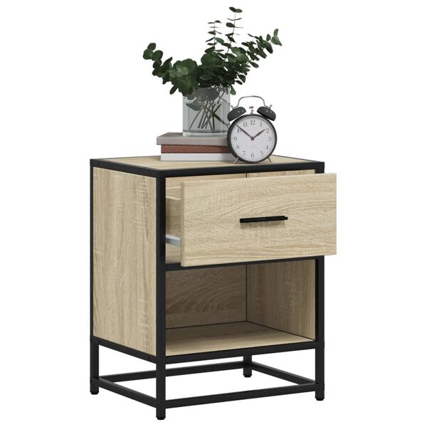 vidaXL Nachtkastjes 2 st 40x31x50 cm bewerkt hout sonoma eikenkleurig