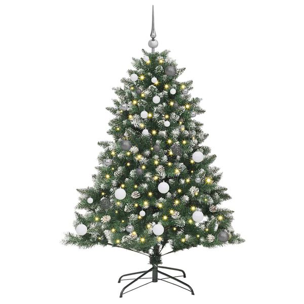 vidaXL Kunstkerstboom met 150 LED Groen 150 cm PVC en Plastic en Staal