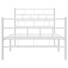 vidaXL Bedframe met hoofd- en voeteneinde metaal wit 100x190 cm