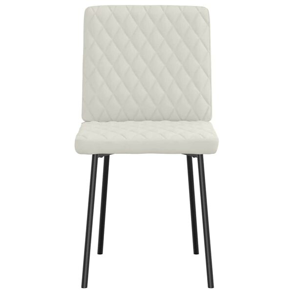 vidaXL Eetkamerstoelen 6 st fluweel cr&egrave;mekleurig