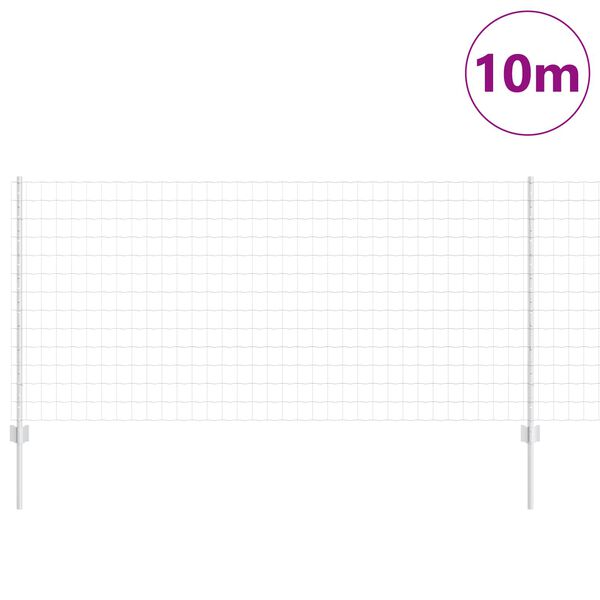 vidaXL Hek met Paal Zilver 1 x 10 m Staal