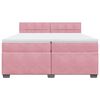 vidaXL Boxspring met matras fluweel roze 200x200 cm