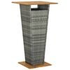 vidaXL Bartafel 60x60x110 cm poly rattan en massief acaciahout grijs
