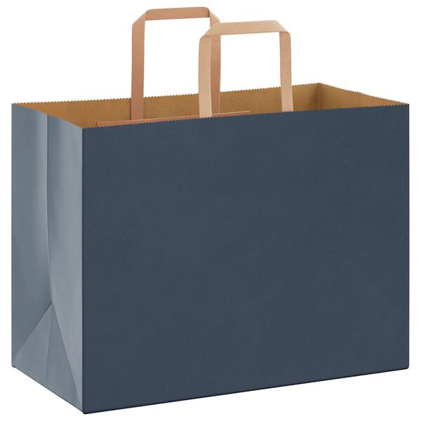 vidaXL Papieren zakken 50 st met hengsels 32x17x25 cm blauw