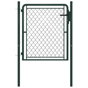 vidaXL Tuinpoort staal 100x75 cm groen