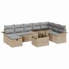 vidaXL Tuin Sofa Set met kussen met opslag 9 pcs Beige Poly riet