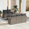 vidaXL Tuin Sofa Set met kussen 6 pcs Grijs Poly rattan, staal en glas