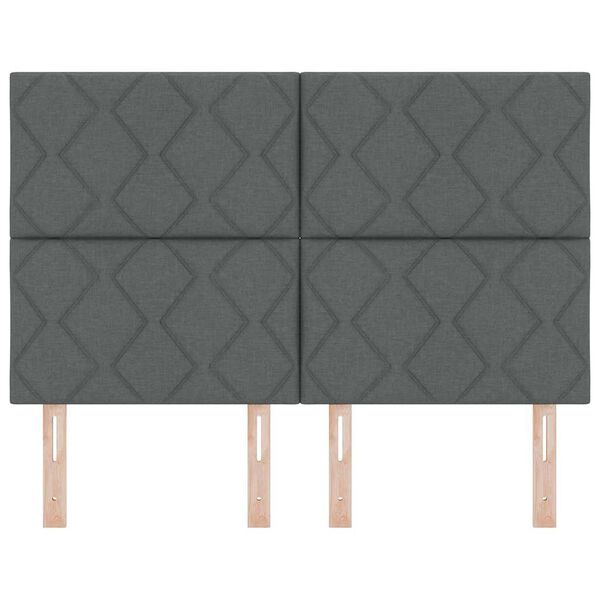 vidaXL Hoofdbord met hoofdeinde Donkergrijs 144 cm Nep Leer