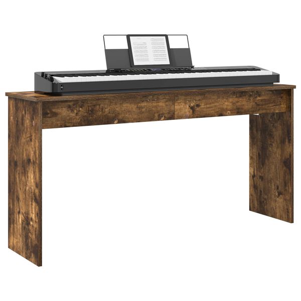 vidaXL Keyboardstand Gerookt eiken 130 x 32 x 64 cm Bewerkt hout