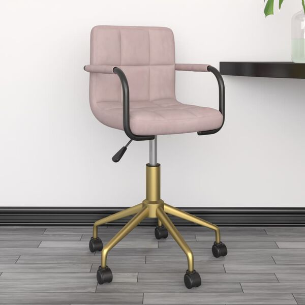 vidaXL Eetkamerstoelen draaibaar 4 st fluweel roze