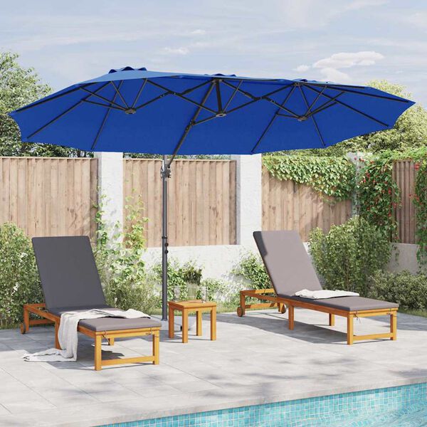 vidaXL Tuin Cantilever Parasol azuurblauw 372 x 198 x 243 cm