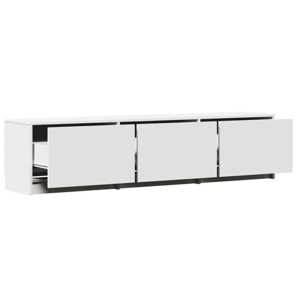 vidaXL TV-kast met LED met lade Wit 165 x 34 x 40 cm Bewerkt hout