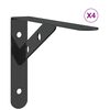 vidaXL Plankdragers 4 st 20x2,5x14 cm roestvrijstaal zwart