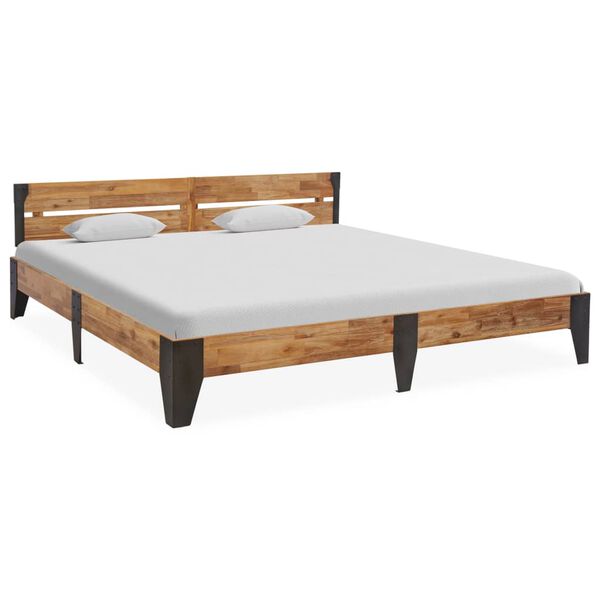 vidaXL Bedframe massief acaciahout geborstelde afwerking 180x200 cm