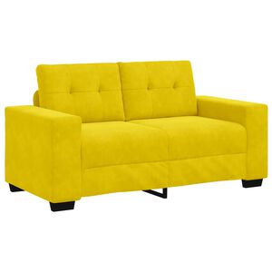 vidaXL Loveseat Geel 160 cm Fluweel