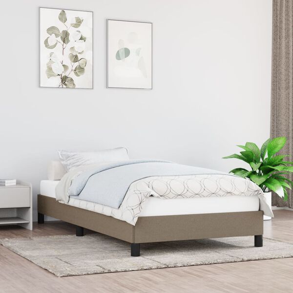 vidaXL Bedframe zonder matras 90x190 cm stof taupe