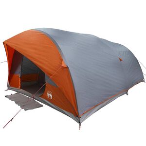 vidaXL Tunnel tent 10-persoons Waterdicht Grijs en Oranje taft