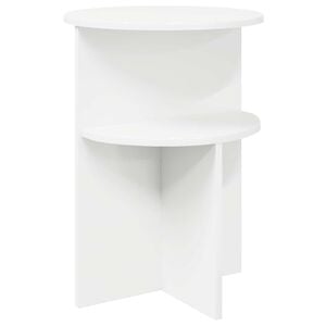 vidaXL Bijzettafel met opslag Wit &Oslash; 39,5 x 55 cm Bewerkt hout