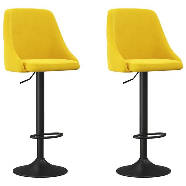 vidaXL Barkrukken 2 st fluweel mosterdgeel